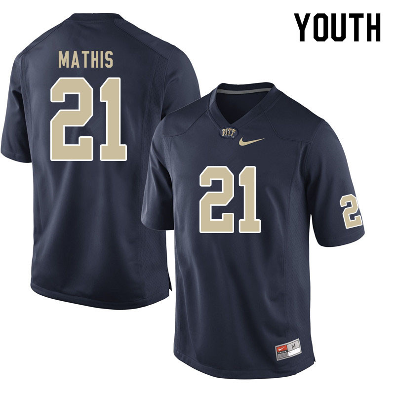 Youth #21 Damarri Mathis Pitt Panthers College Football Jerseys Sale-Navy